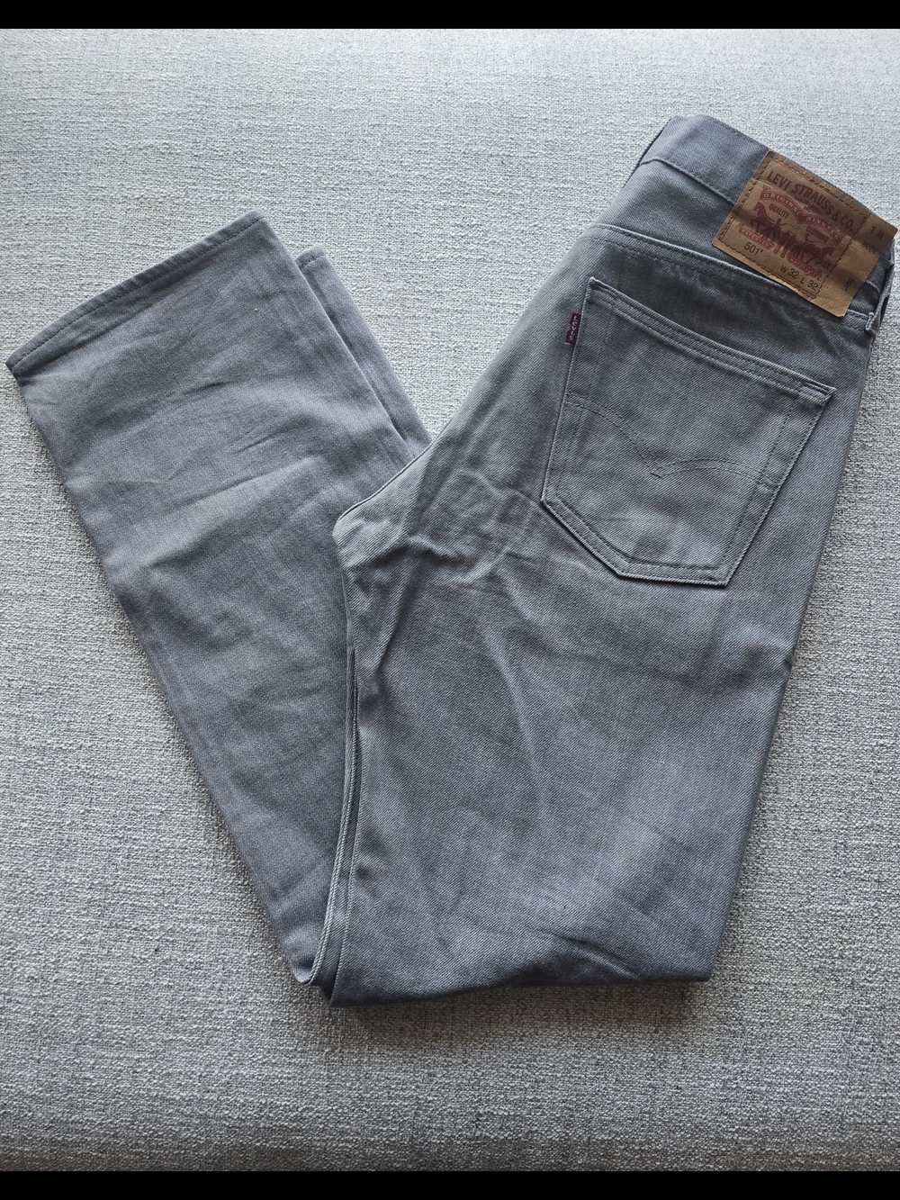 Original Mens 32x32 Levi's 501 Shrink To Fit Gray Jeans